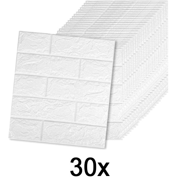 6x (5 парчиња) Самолеплива тапета во 3D со дизајн на тули | BRICKSBY