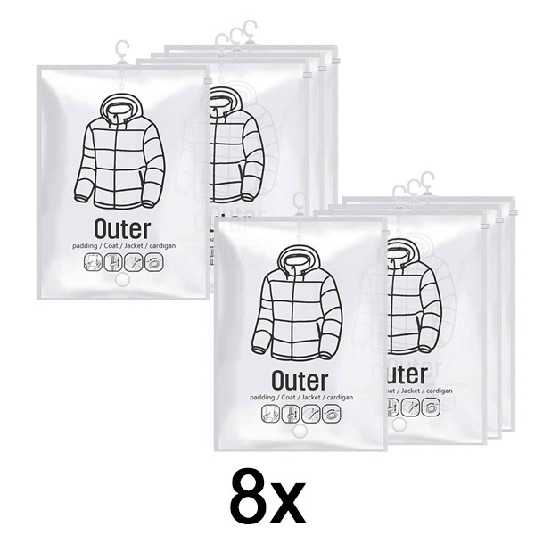 2x Висечки вакуумски вреќи за складирање – (4 парчиња) | VACUHANG
