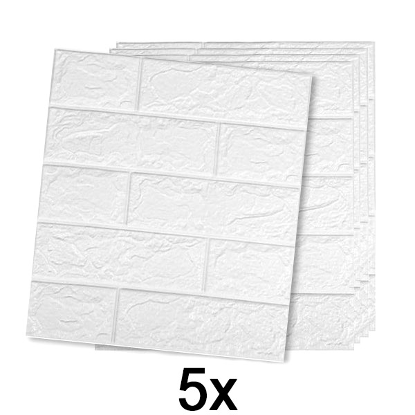 1x (5 парчиња) Самолеплива тапета во 3D со дизајн на тули | BRICKSBY