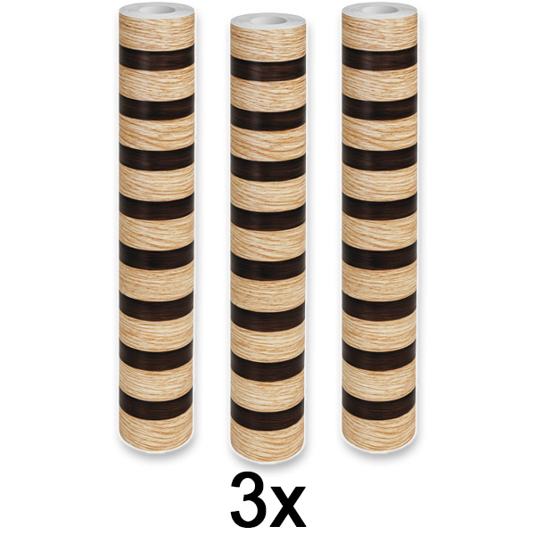 3x Елегантна ѕидна налепница со ефект на дрво | LINEWALL